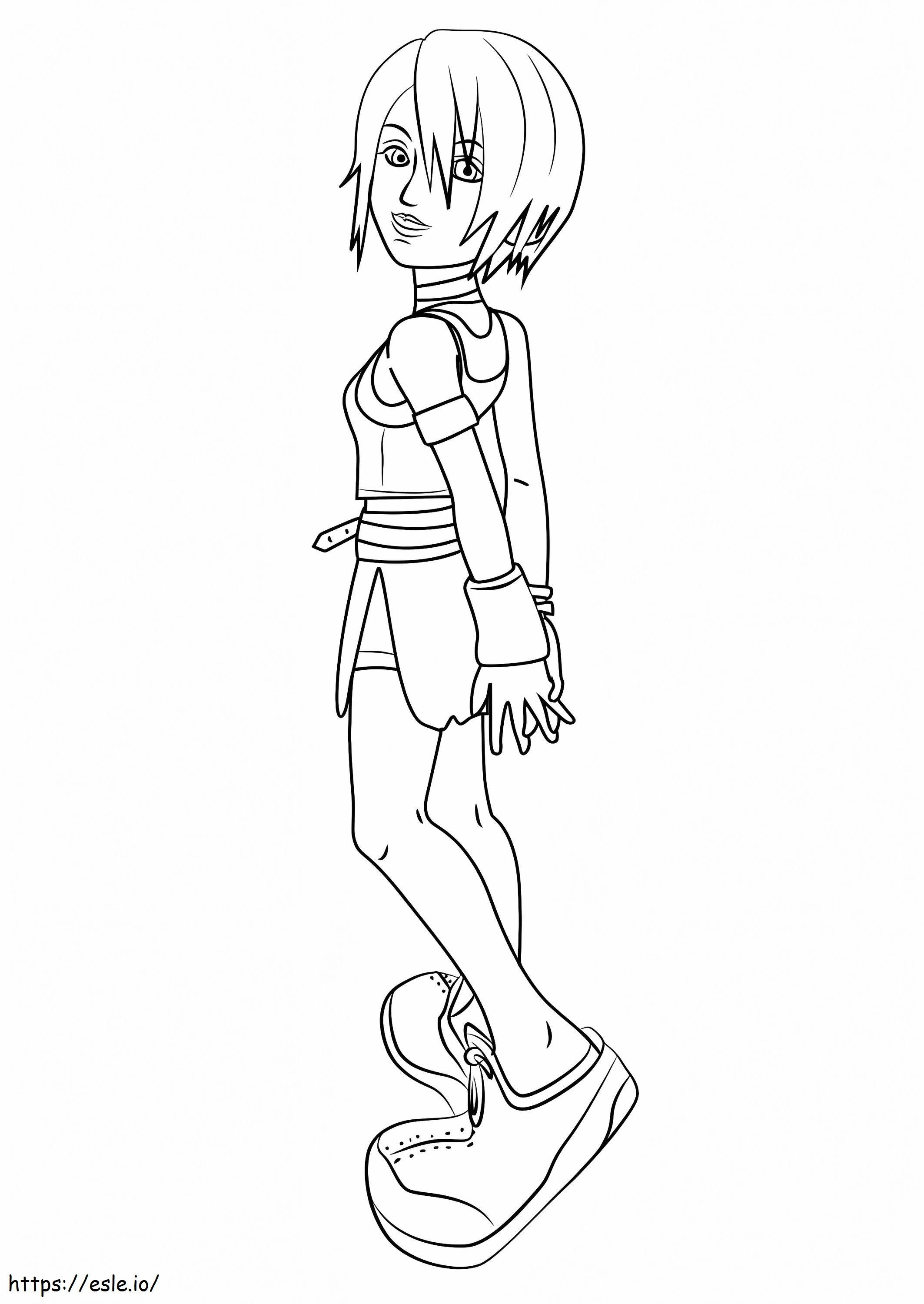 Kairi from kingdom hearts coloring page