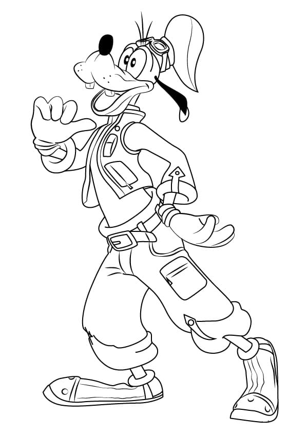 Goofy from kingdom hearts coloring page