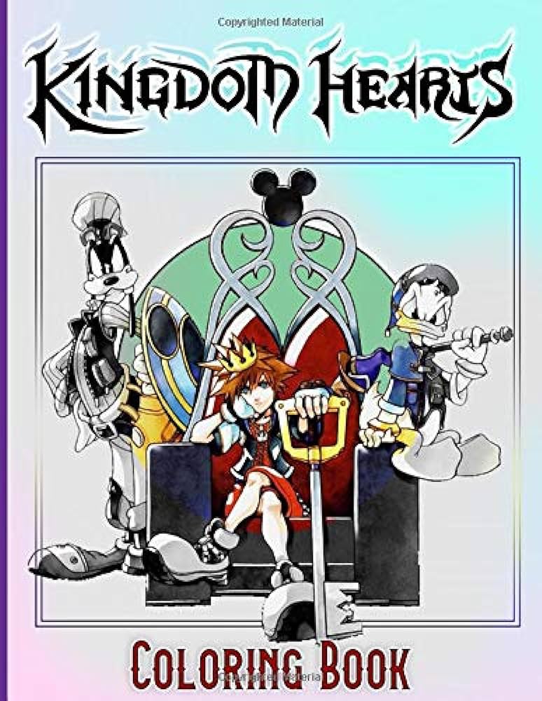 Kingdom hearts coloring book color to relax coloring books for adult kingdom hearts many pages bring happiness davies clayton books