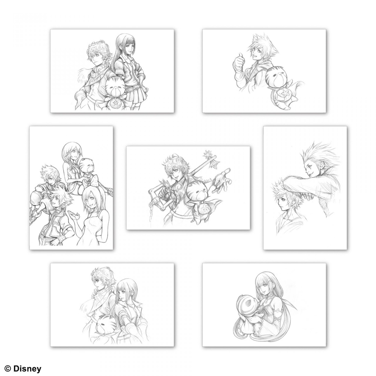 Kingdom hearts postcard set c illustrated by tetsuya nomura square enix
