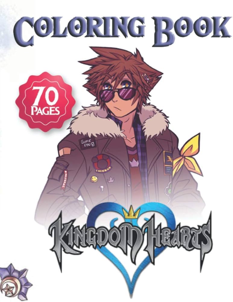 Kingdom hearts coloring book kingdom hearts coloring book amazing drawings characters weapons other high quality illustrations x x cm pages coloring book yellomy books