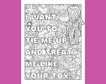 Sexy digital coloring page erotic art print pattern line art quote digital download sex positive bedroom decor adult coloring instant download