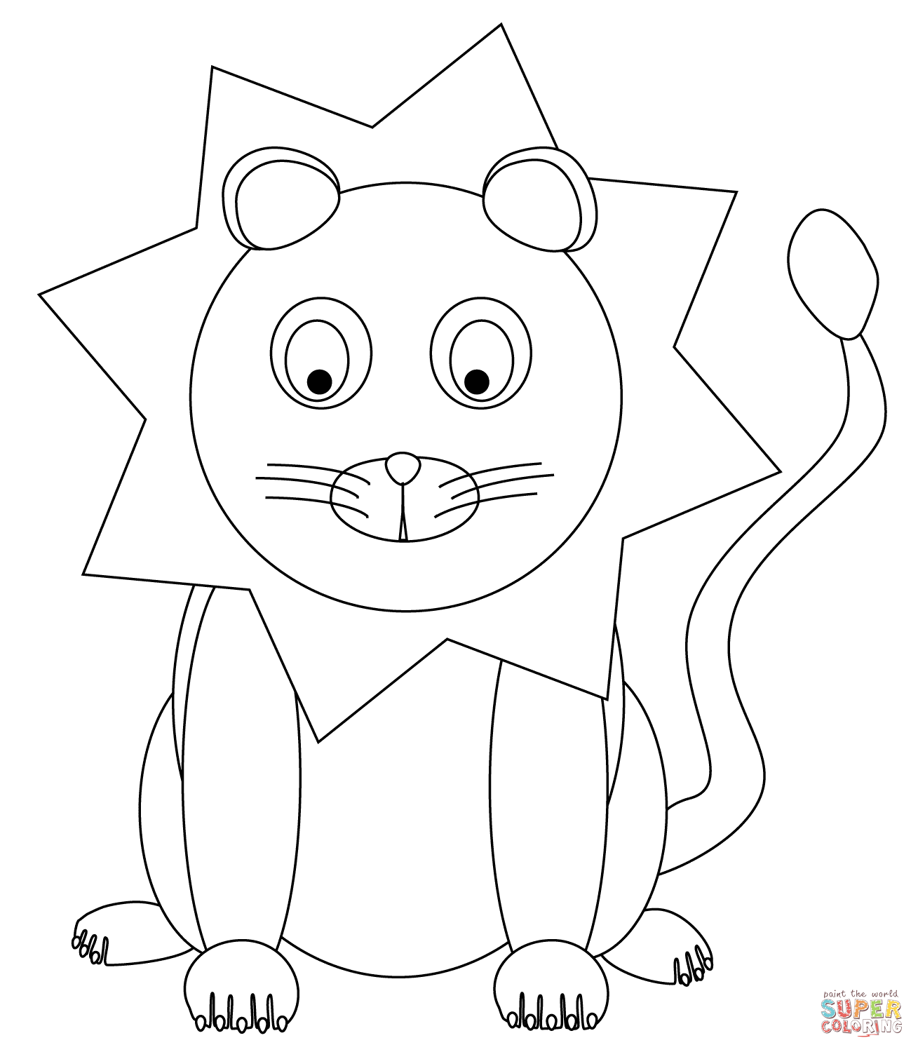 Cute cartoon lion coloring page free printable coloring pages