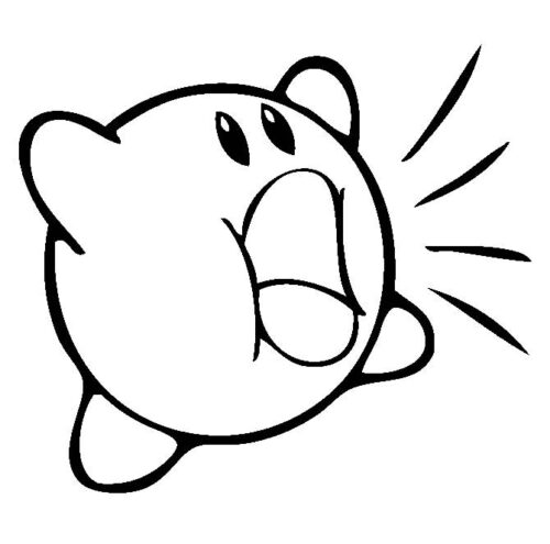 Tiny kirby coloring page