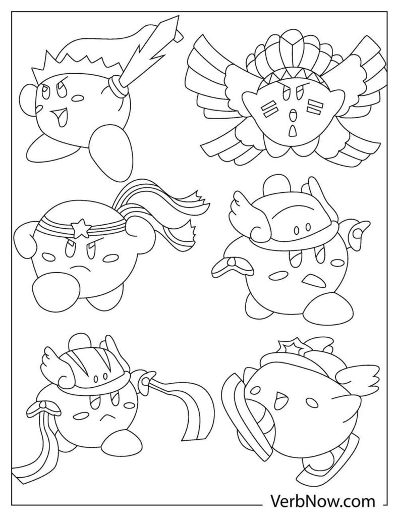 Free kirby coloring pages book for download printable pdf