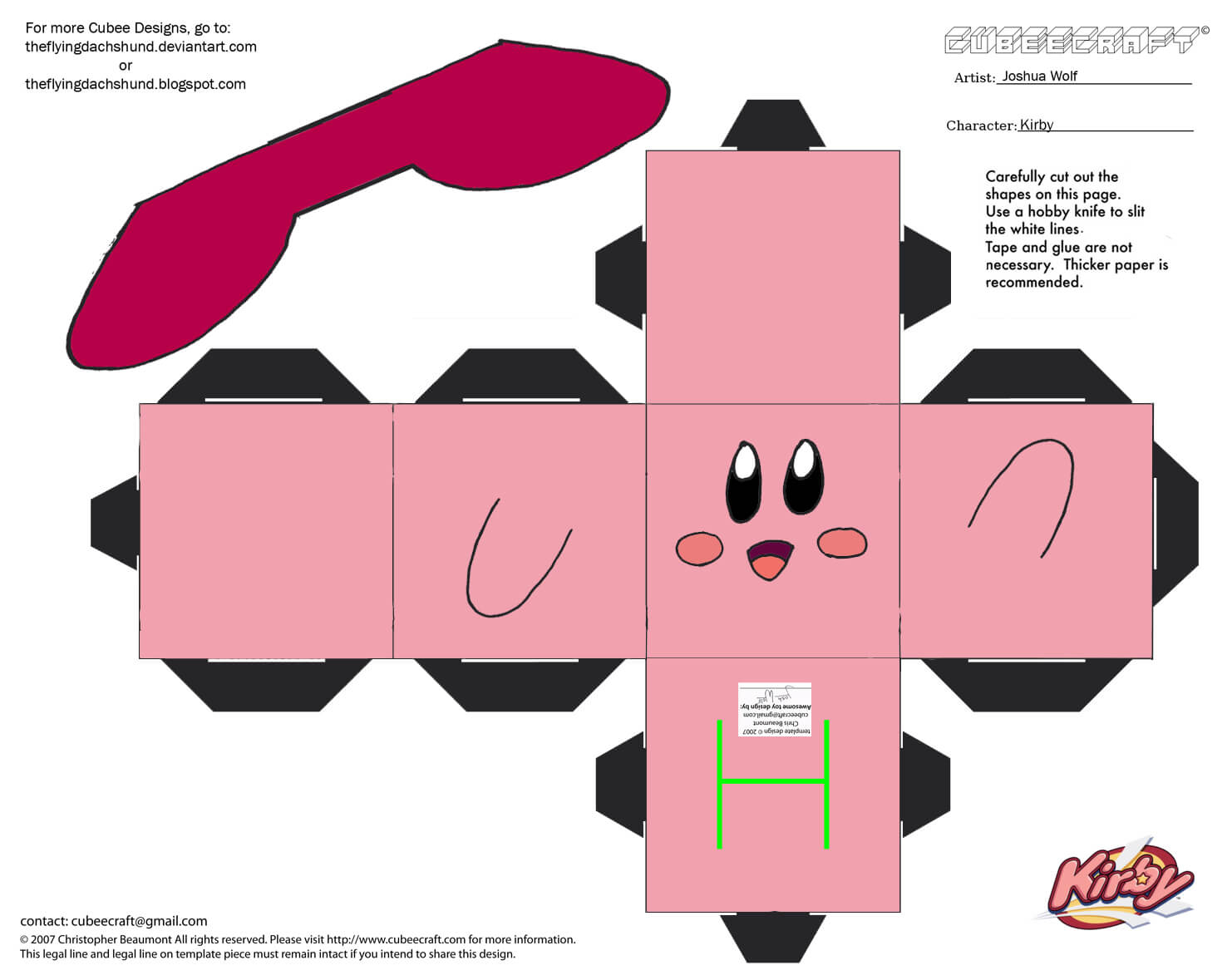 Kirby paper toy free printable papercraft templates