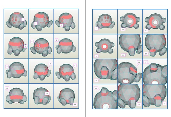 Kirby papercraft template a