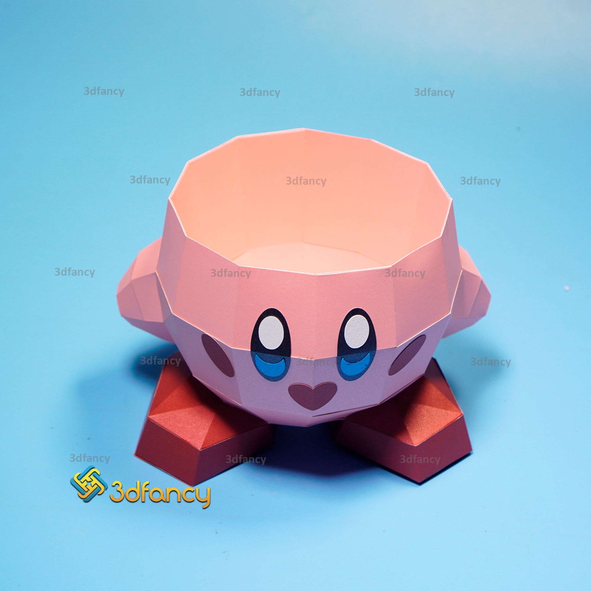 D papercraft kirby standing planter pen pencil holder svg for cricu â