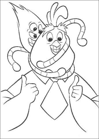 Alien kirby is on the head of buck coloring page free printable coloring pages