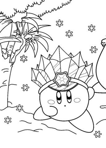 Ice kirby coloring page monster coloring pages coloring book art coloring books