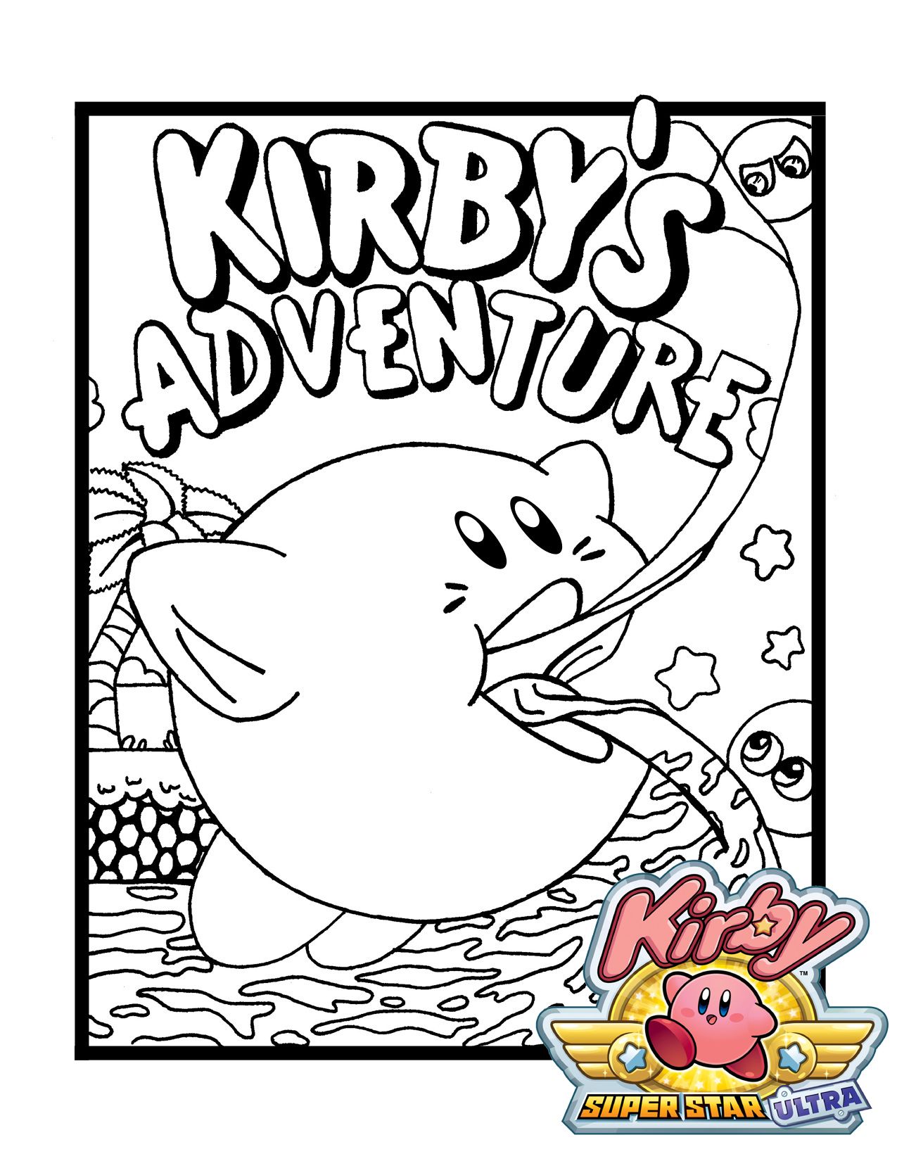 Kirby adventure coloring page printable cartoon coloring pages coloring pages photo to cartoon