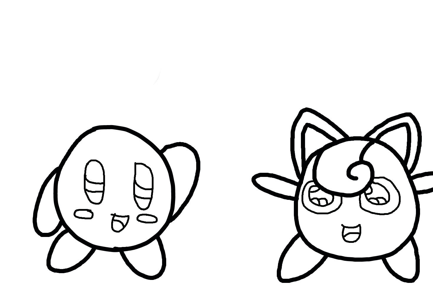Kirby and jigglypuff coloring page by kirbysoniccat on