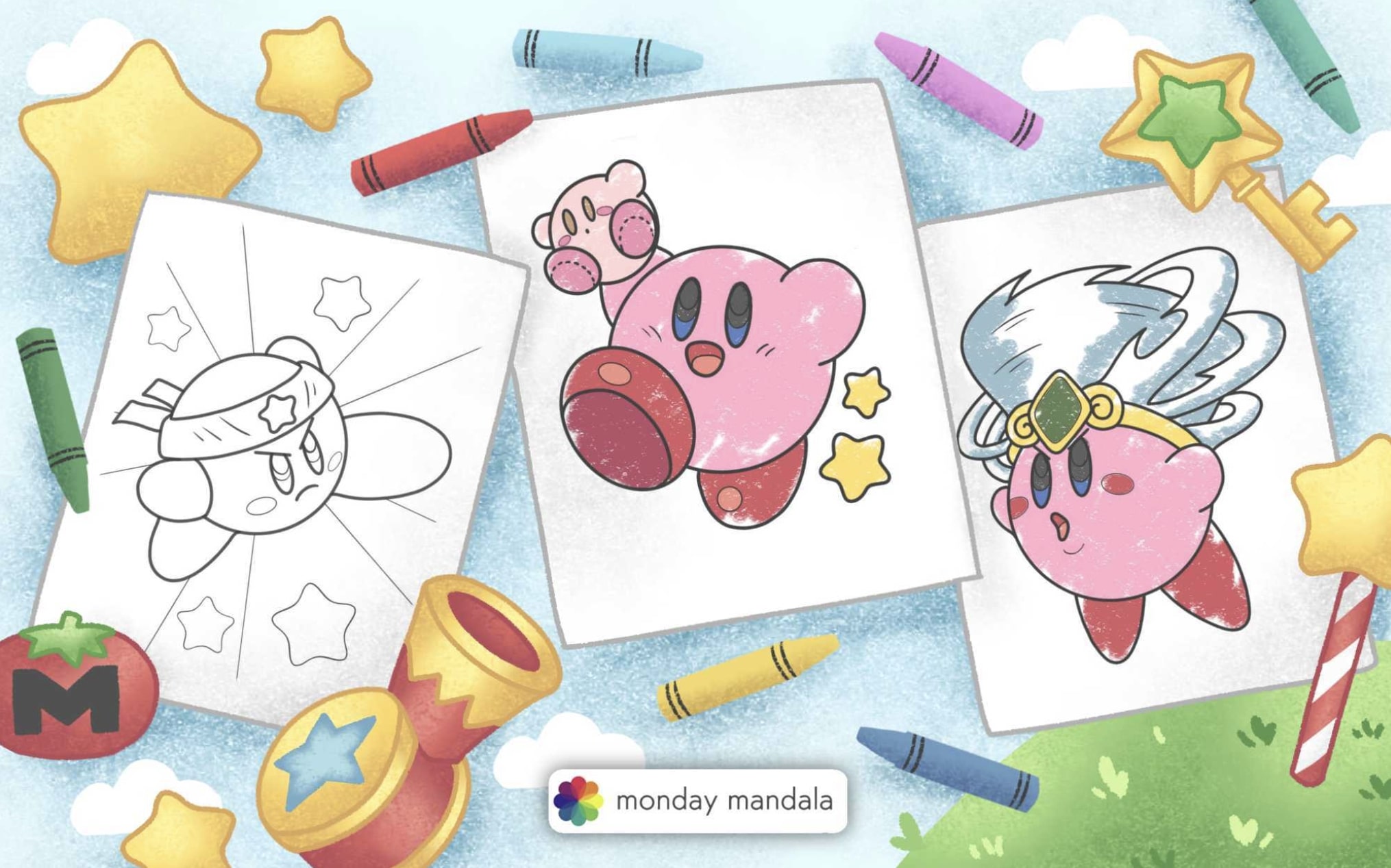 Kirby coloring pages free pdf printables