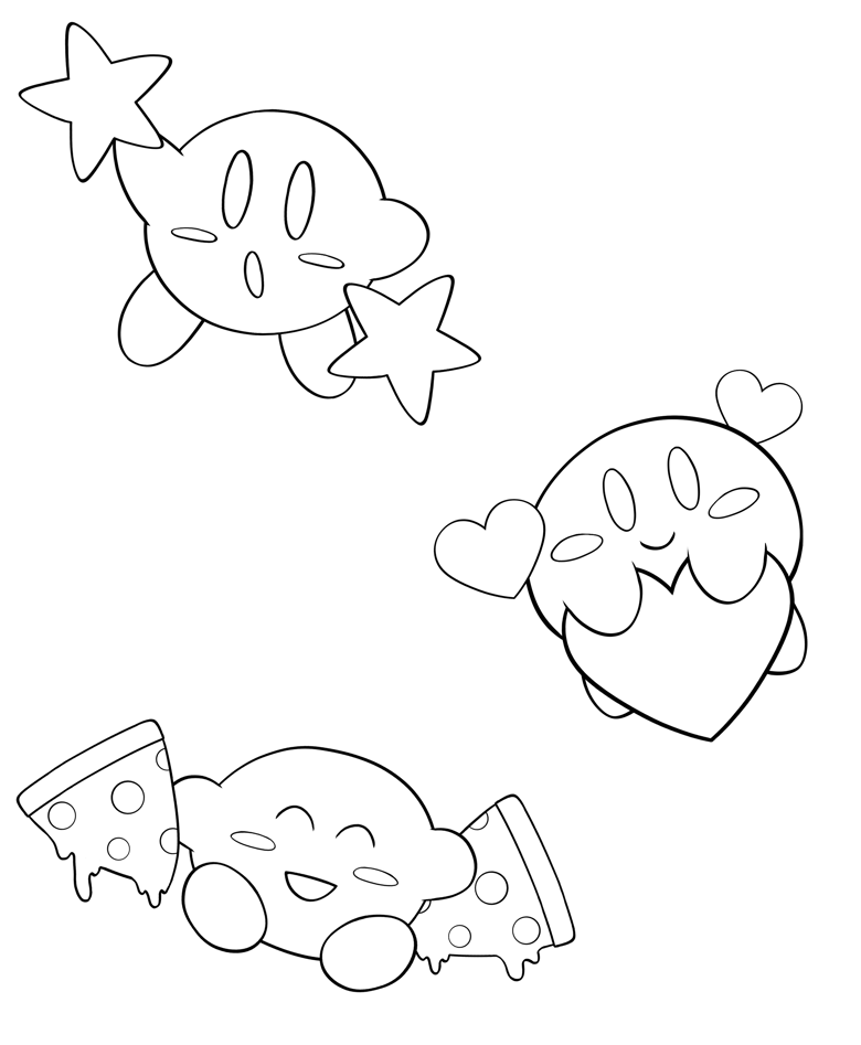 Kirby party coloring page