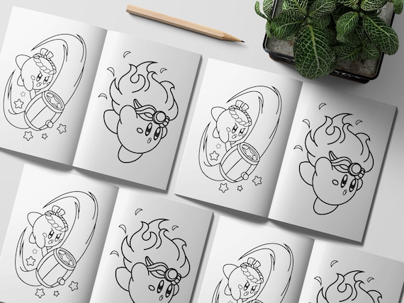 Kirby coloring book pages coloring pages printable instant download
