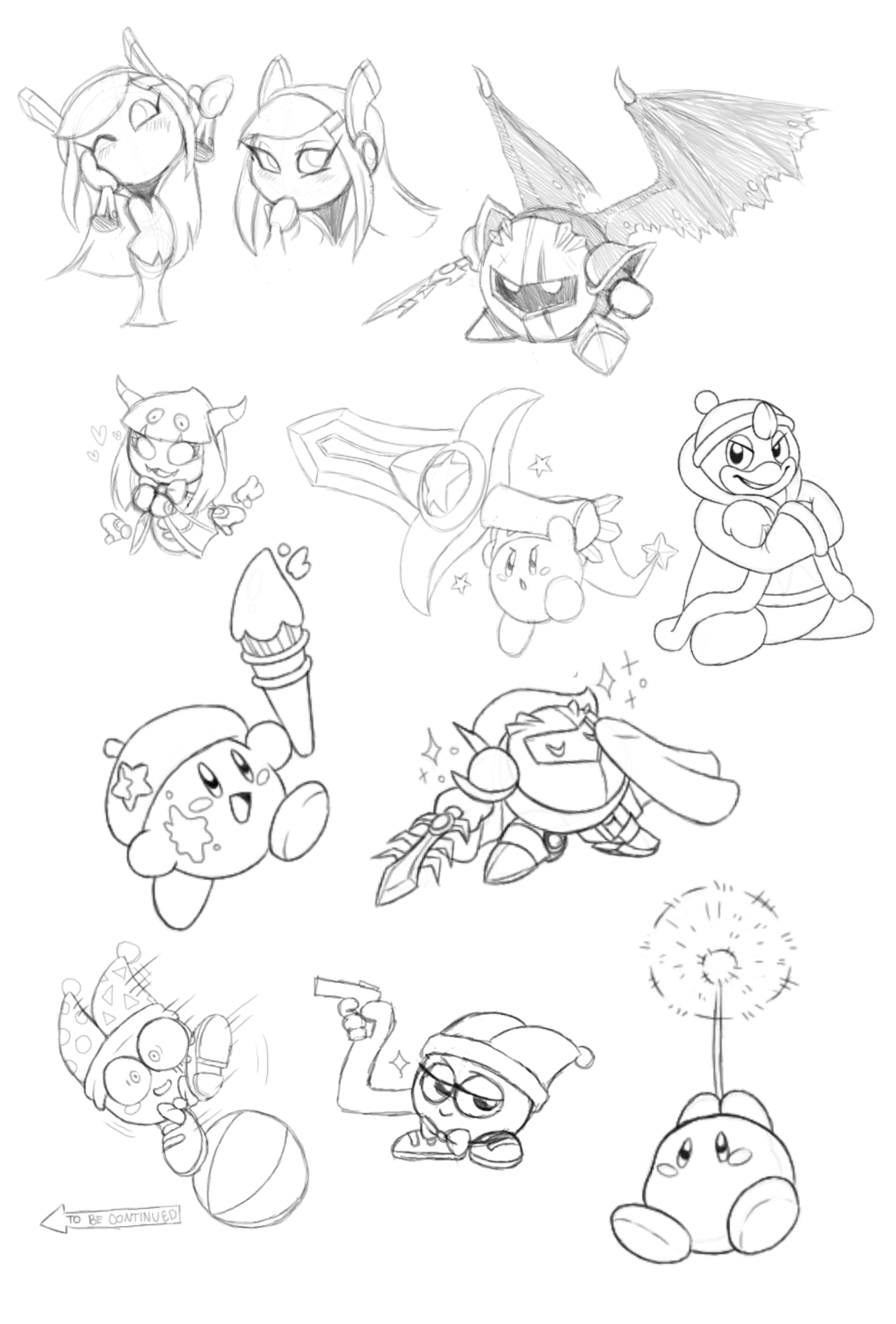 I dont know what im doing â a reallyâreally big kirby themed sketch dump of