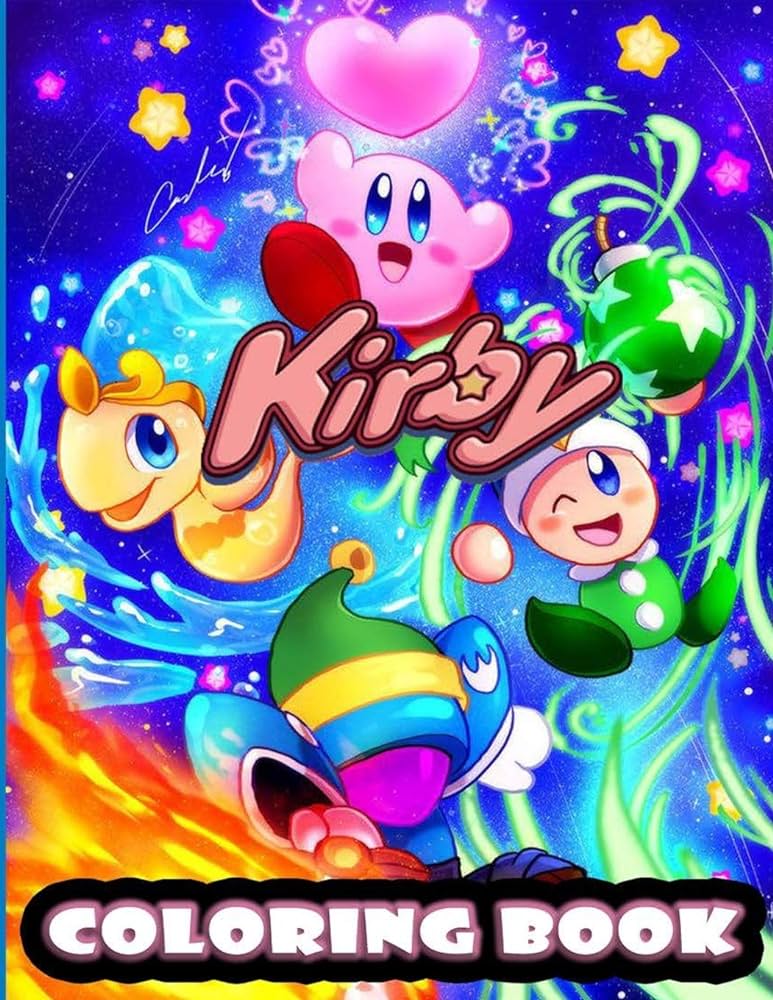 Kirby coloring book prefect coloring book for kids with high quality image