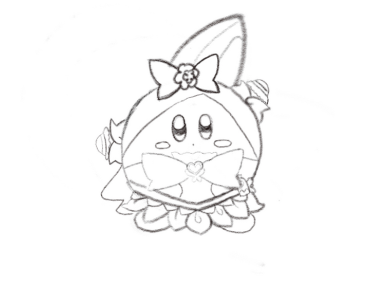 Kirby in cure blossoms outfit