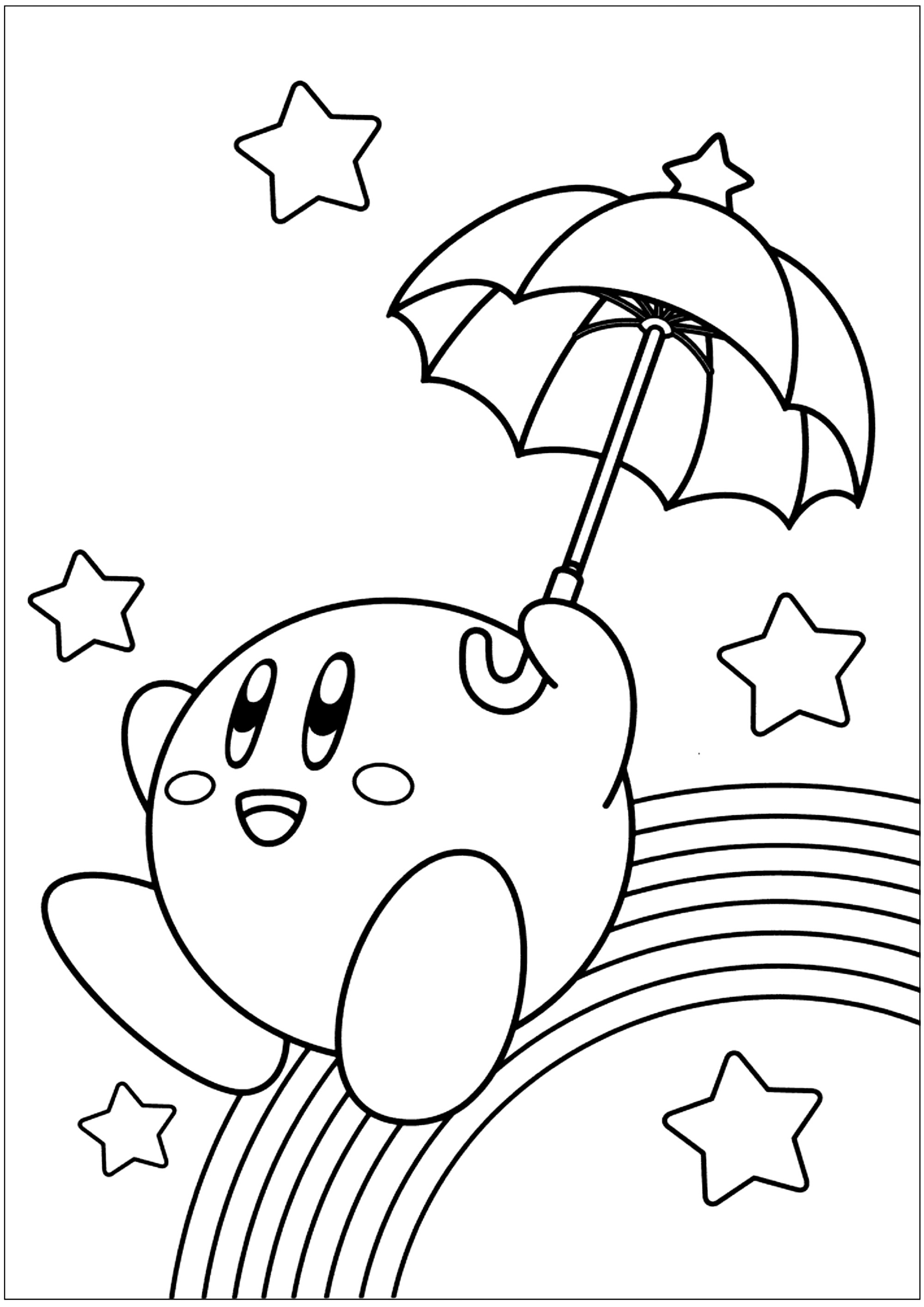 Kirby on a rainbow