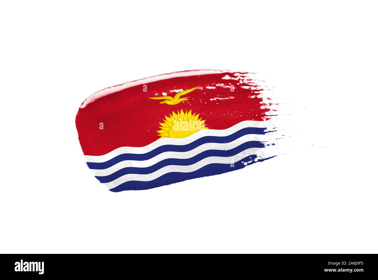 Brush painted kiribati flag hand drawn style stock photo
