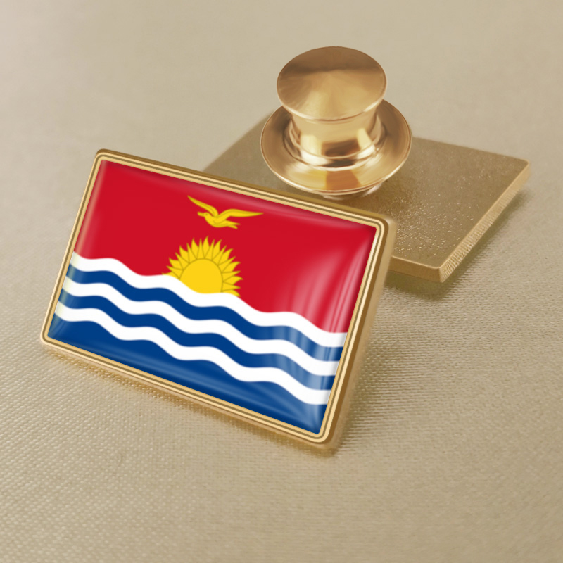 Coat of arms of kiribati map flag national emblem brooch badges lapel pins