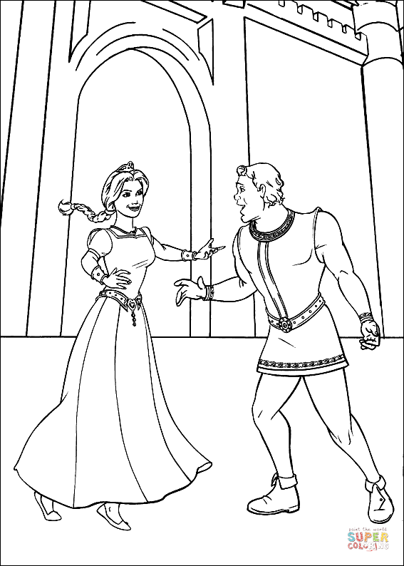 Fiona and shrek human coloring page free printable coloring pages cool coloring pages coloring pages coloring pages for kids