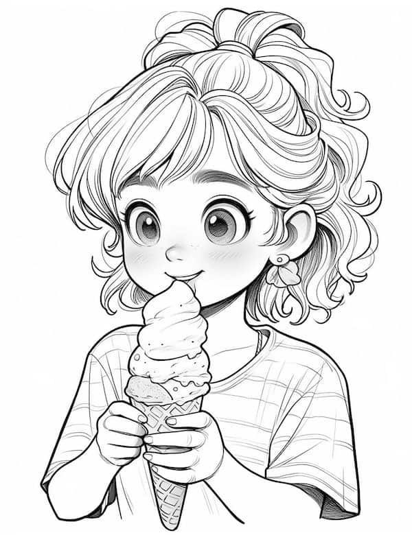 Yummy ice cream coloring pages for kids and adults