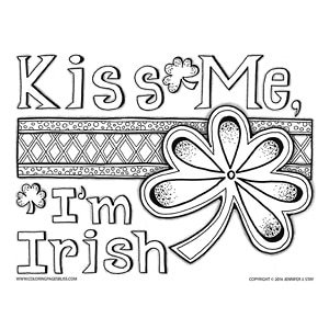Kiss me im irishâ art to color