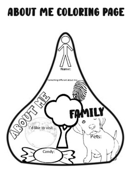 About me hershey kiss coloring page by heidi wilson tpt