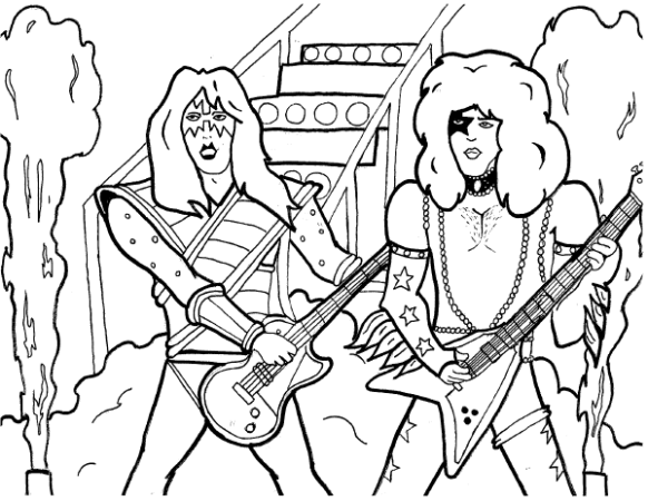 Kiss coloring pages