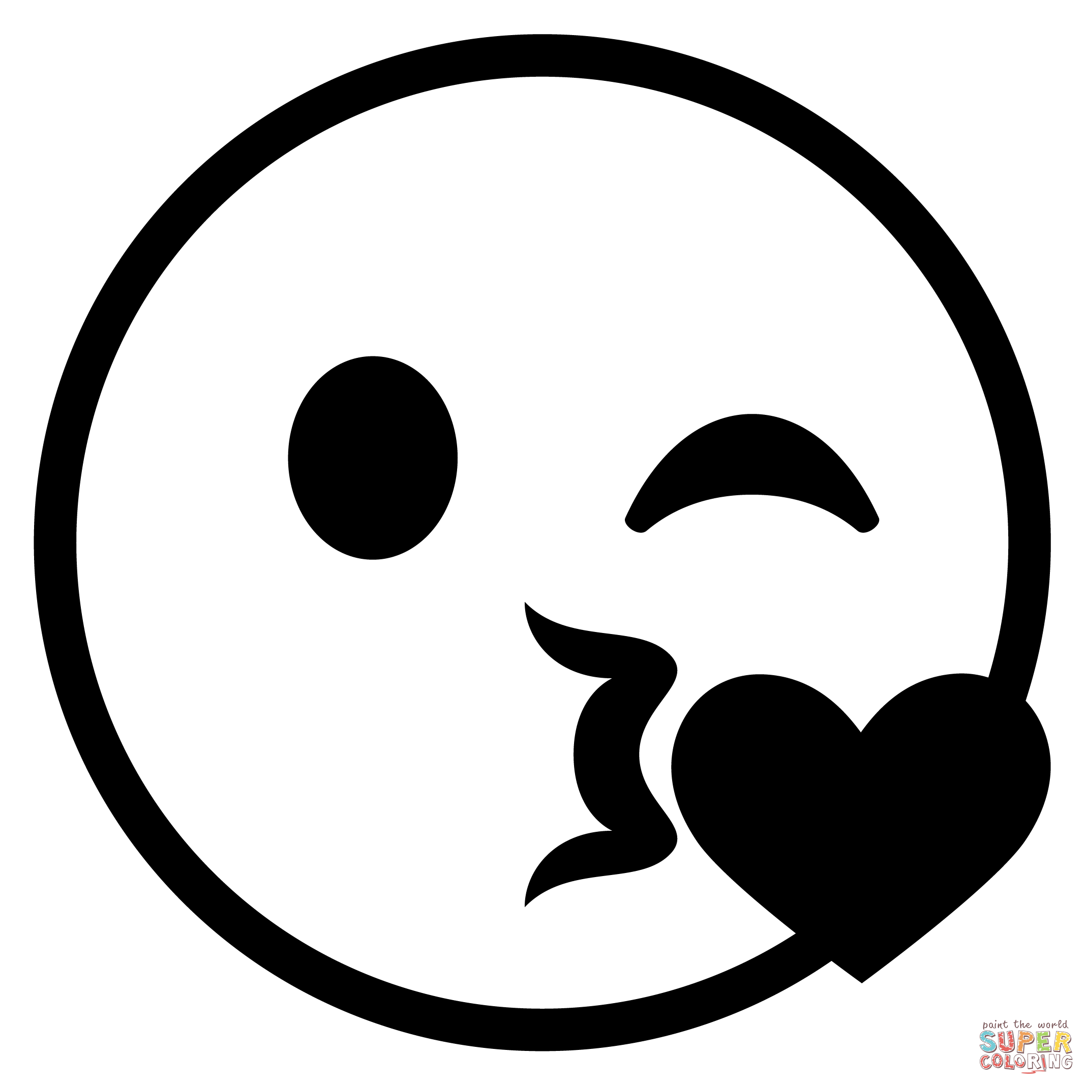 Face blowing a kiss emoji coloring page free printable coloring pages