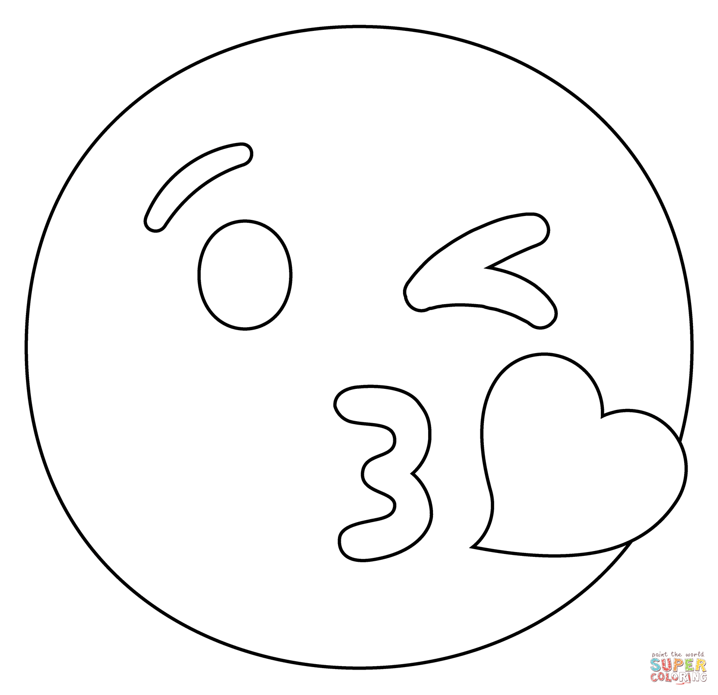 Face blowing a kiss emoji coloring page free printable coloring pages