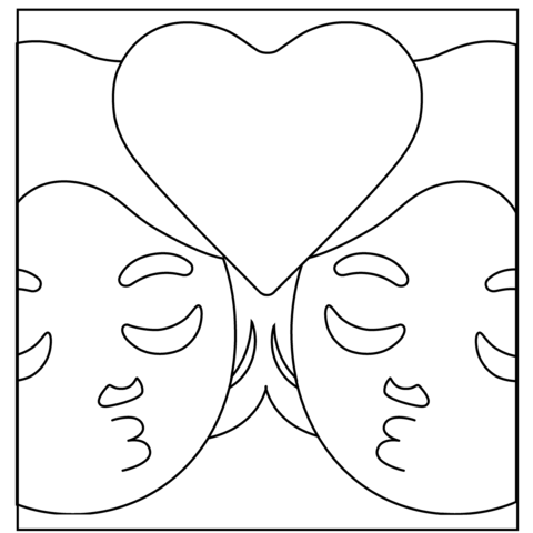 Kiss emoji coloring page free printable coloring pages