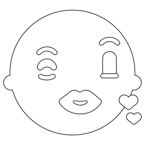 Kissing face emoji coloring page free printable coloring pages