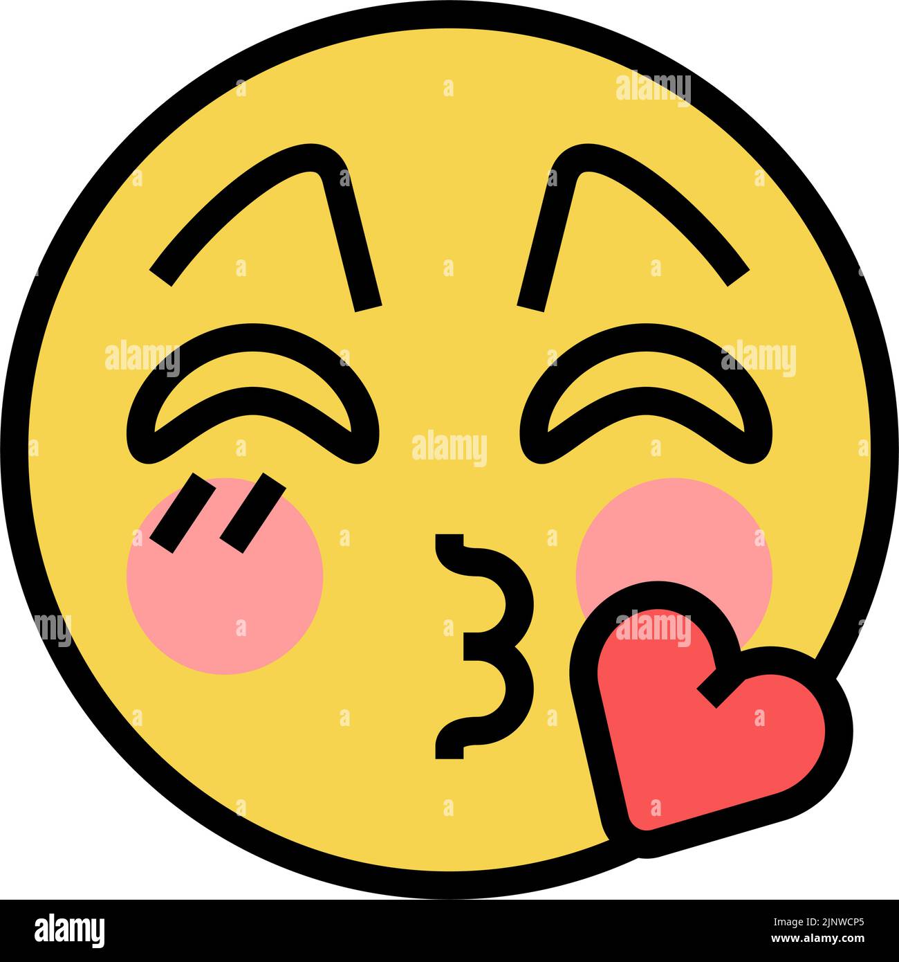 Kiss emoji color icon vector illustration stock vector image art