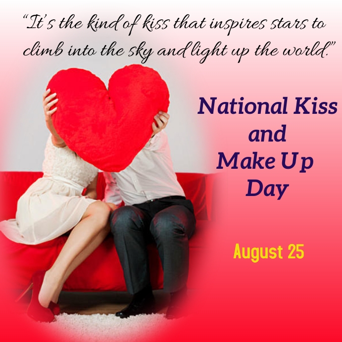 National kiss and makeup day template