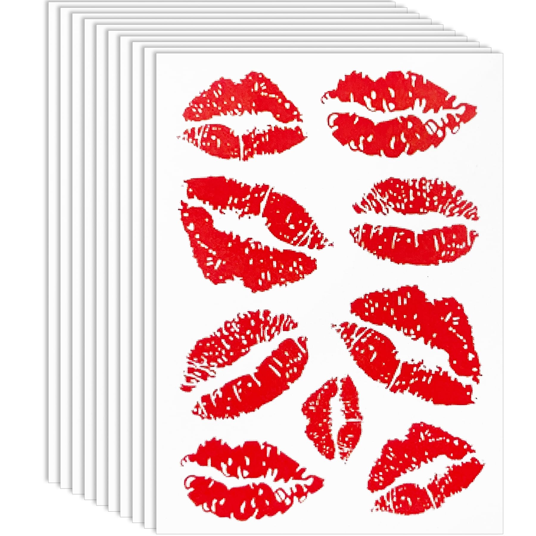 Zzxllro sheets red lips fake temporary tattoos self