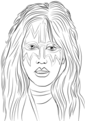 Gene simmons from kiss band coloring page free printable coloring pages