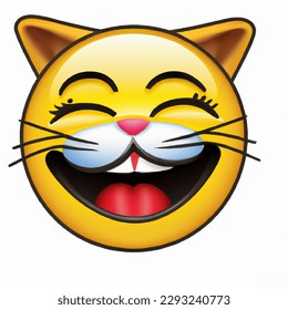 Cute kissing cat emoticon emoji smiley stock vector royalty free