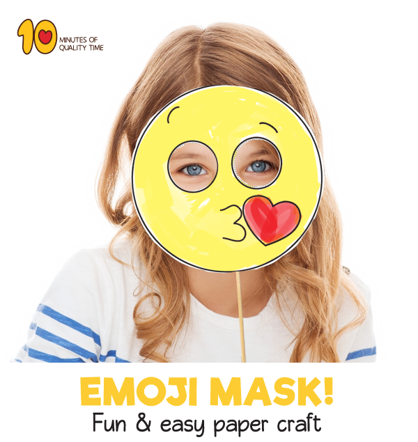 Kiss emoji printable mask template â minutes of quality time