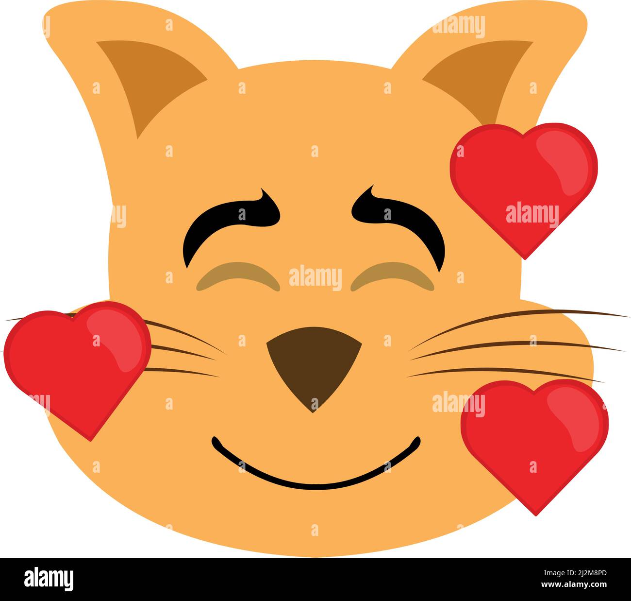 Cartoon romantic cat hi