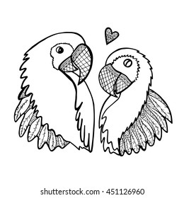Hand drawn zentangle seals couple kissing stock vector royalty free