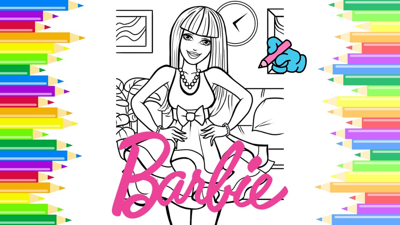 Barbie coloring drawing coloring pagesthe boys hand