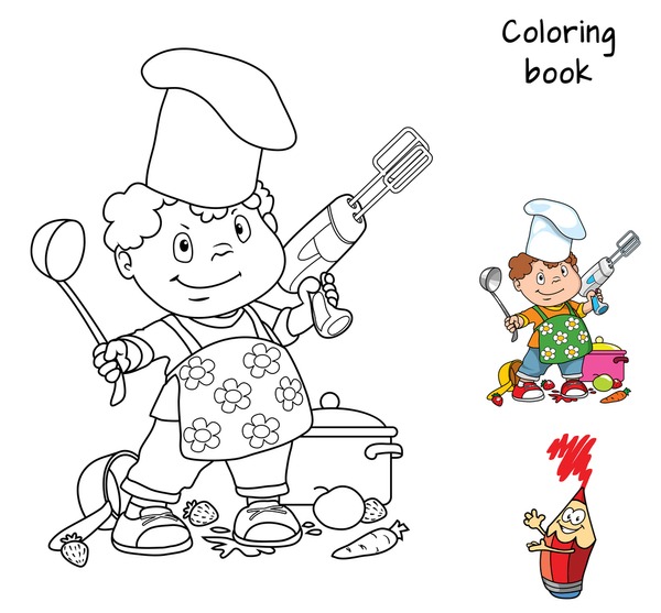 Thousand coloring book chef royalty