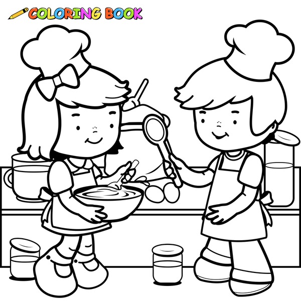 Thousand coloring book chef royalty