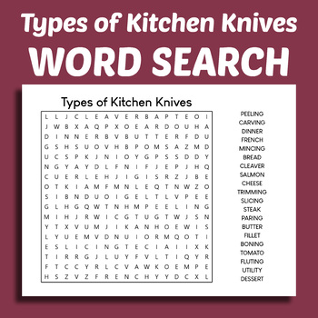 Types of kitchen knives