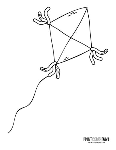 Kite coloring pages clipart at