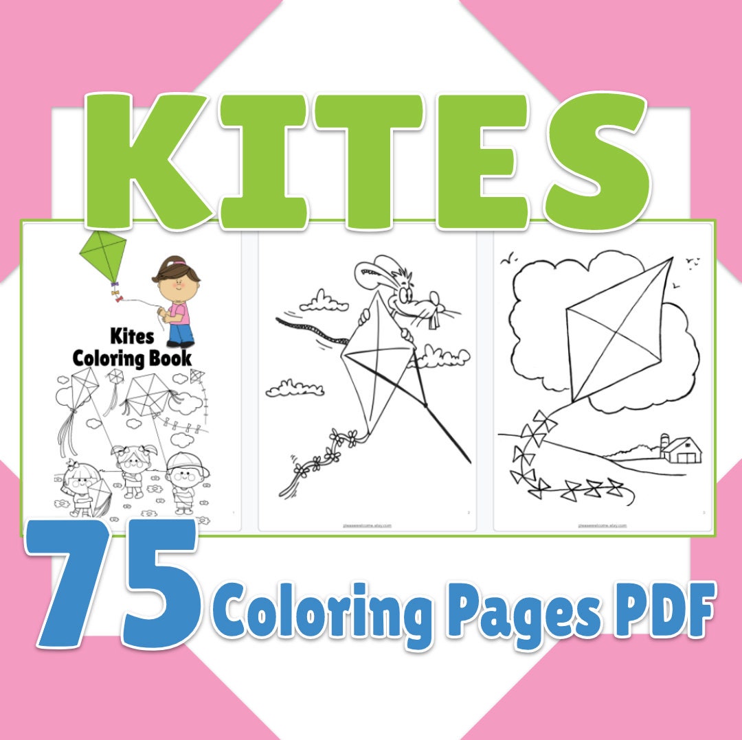 Printable cute kite coloring pages kite coloring book page