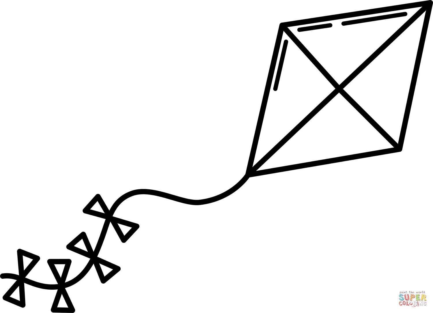 Kite coloring page free printable coloring pages