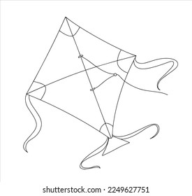 Cartoon kite coloring book vector illustration stock vector royalty free